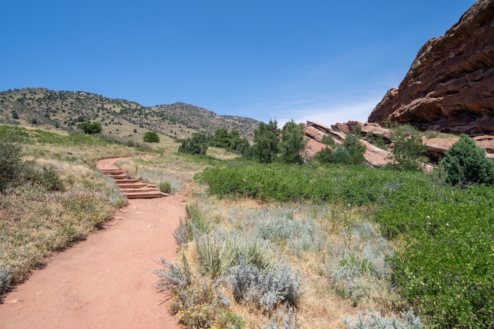 Trading Post Trail scenery at Red Rocks Park and amphitheater in Morrison Colorado