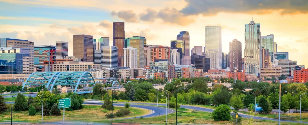 A view of the Denver skyline.