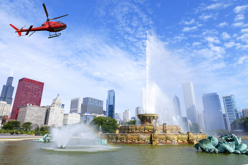 Helicopter tour over Chicago